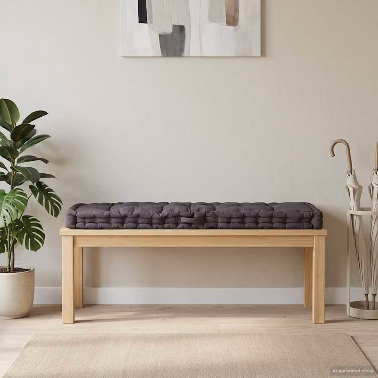 vidaXL Cuscino per Pallet e Pavimento in Cotone con Maniglia, Antracite, L 120 x P 40 x H 7 cm