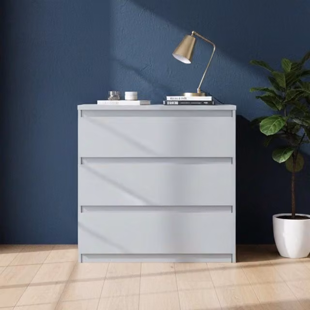 Cassettiera Morgan Veriaffari con 3 cassetti grigio ghiaccio L: 77.2 cm, P: 42.2 cm, H: 79.8 cm