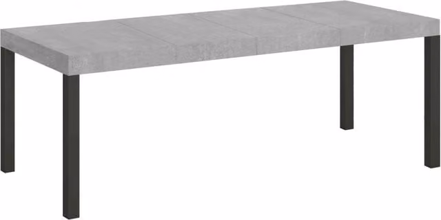 Tavolo allungabile EveryX Premium Itamoby con piano in cemento e telaio antracite L: 90 cm, P: 200-460 cm