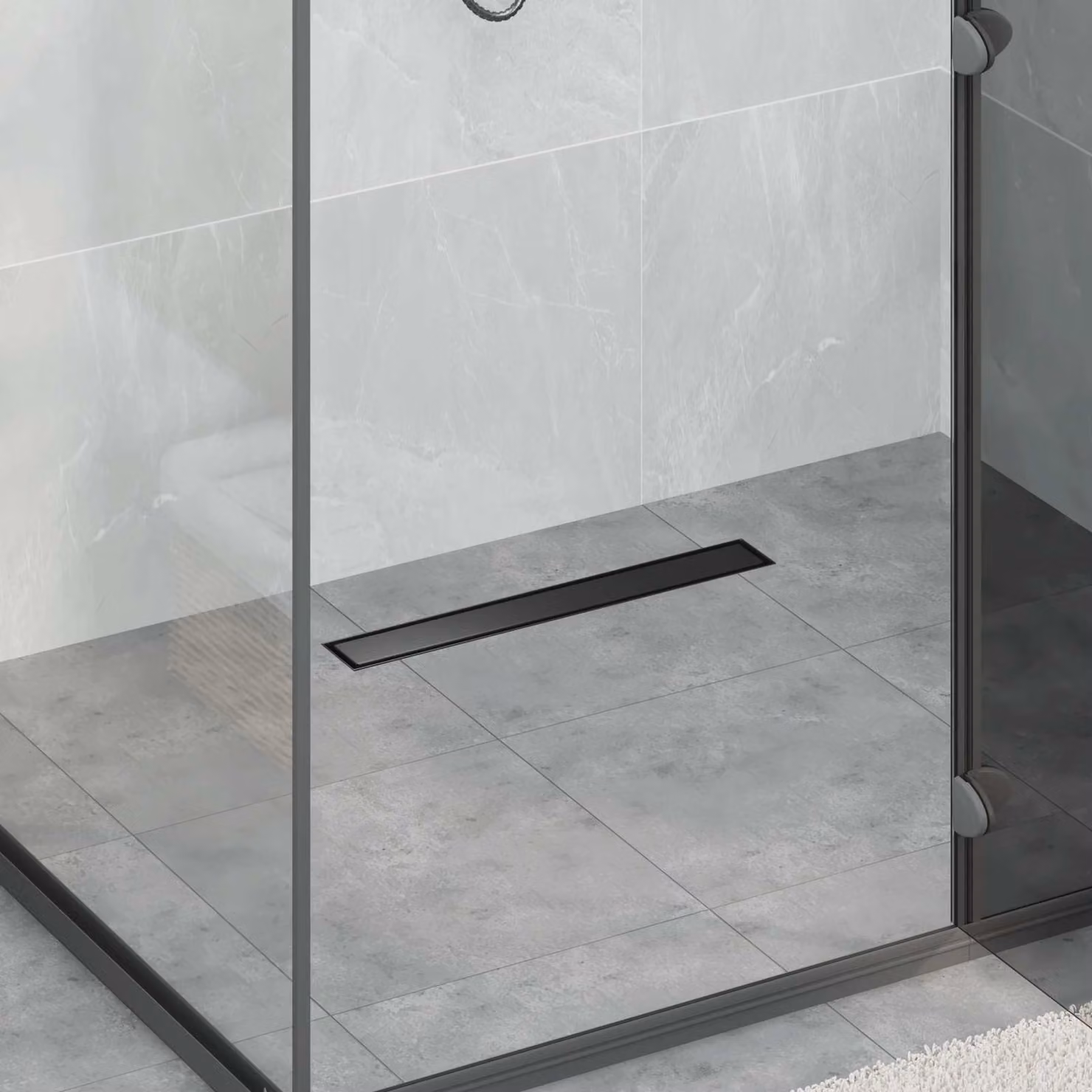 vidaXL Drenaggio doccia 2 in 1 in Acciaio Inox 304 Nero Lunghezza: 60 cm