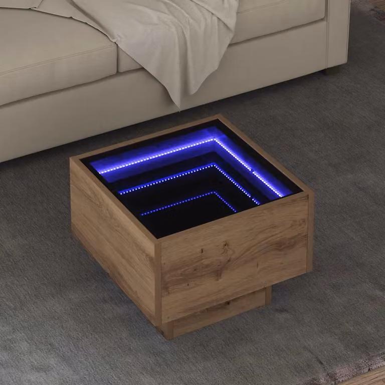 vidaXL Tavolino da salotto quadrato in legno rovere marrone L/P/H: 40 x 40 x 30 cm