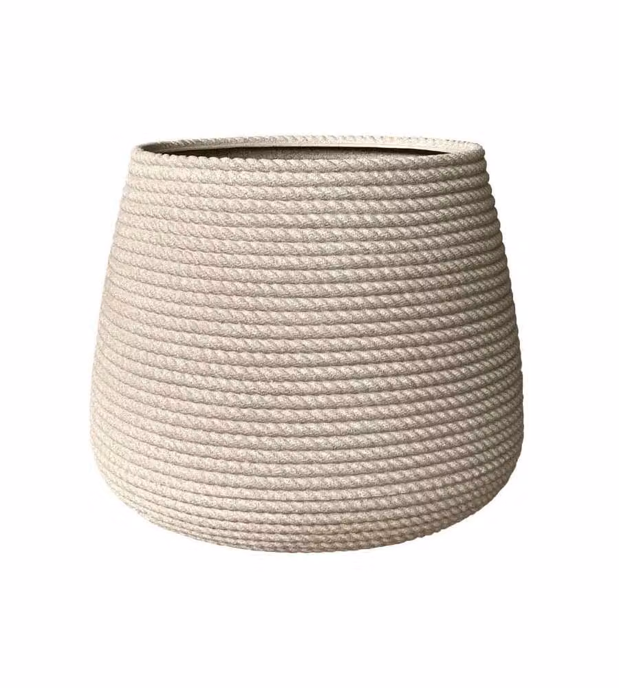 Vasar Vaso per Piante BALI 40x32 cm Beige in Polietilene Effetto Corda