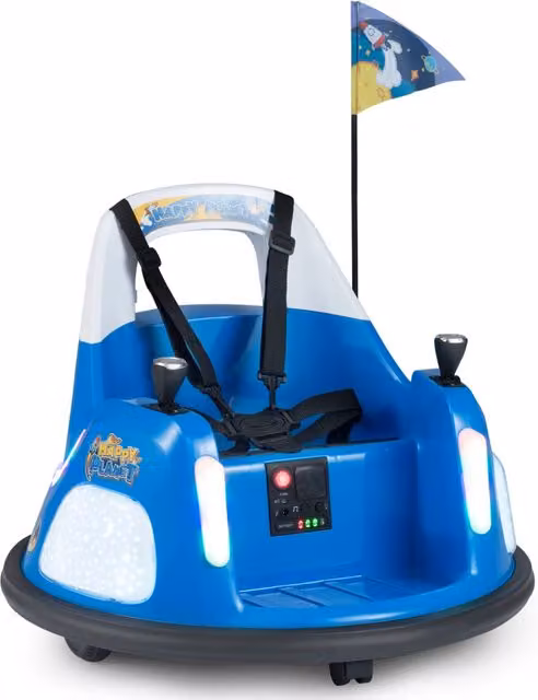 Auto carrozzina elettrica bambini 12V veicolo batteria luci telecomando doppio joystick, Auto giocattolo corsa rotazione 360¡ã bambini 18-72 mesi Blu