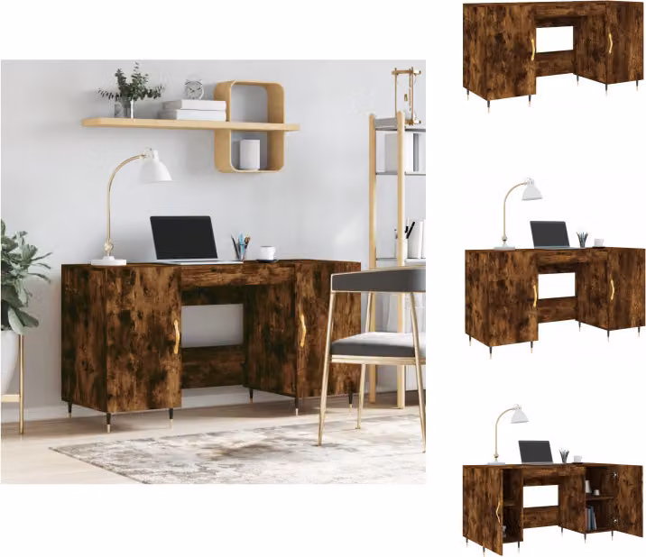 vidaXL Scrivania rovere fumé 140x50x75 cm materiale a base di legno - Scrivanie