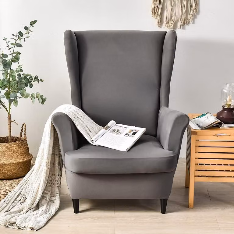 Copertura per poltrona reclinabile e poltrona relax, copertura per poggiatesta, confezione da 2, copripoltrona elasticizzato, colore grigio scuro
