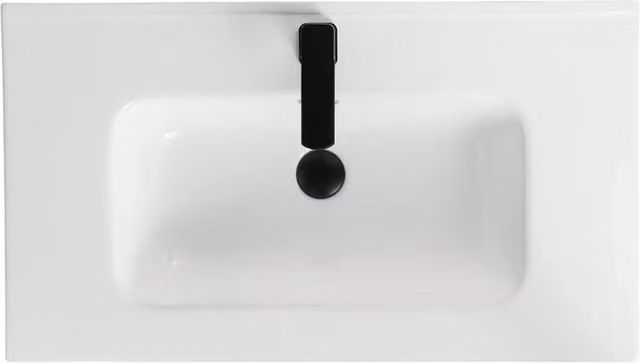 Consolle LINPH con vasca centrale in ceramica Bianco lucido L 91 cm x P 39.5 cm x H 18 cm