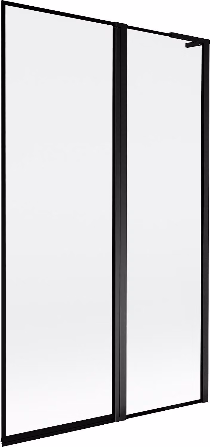 Mexen Mist L paravento da vasca a 2 ante destro 110 x 150 cm, cornice nera, nero - 8A9L-110-011-70-70-P