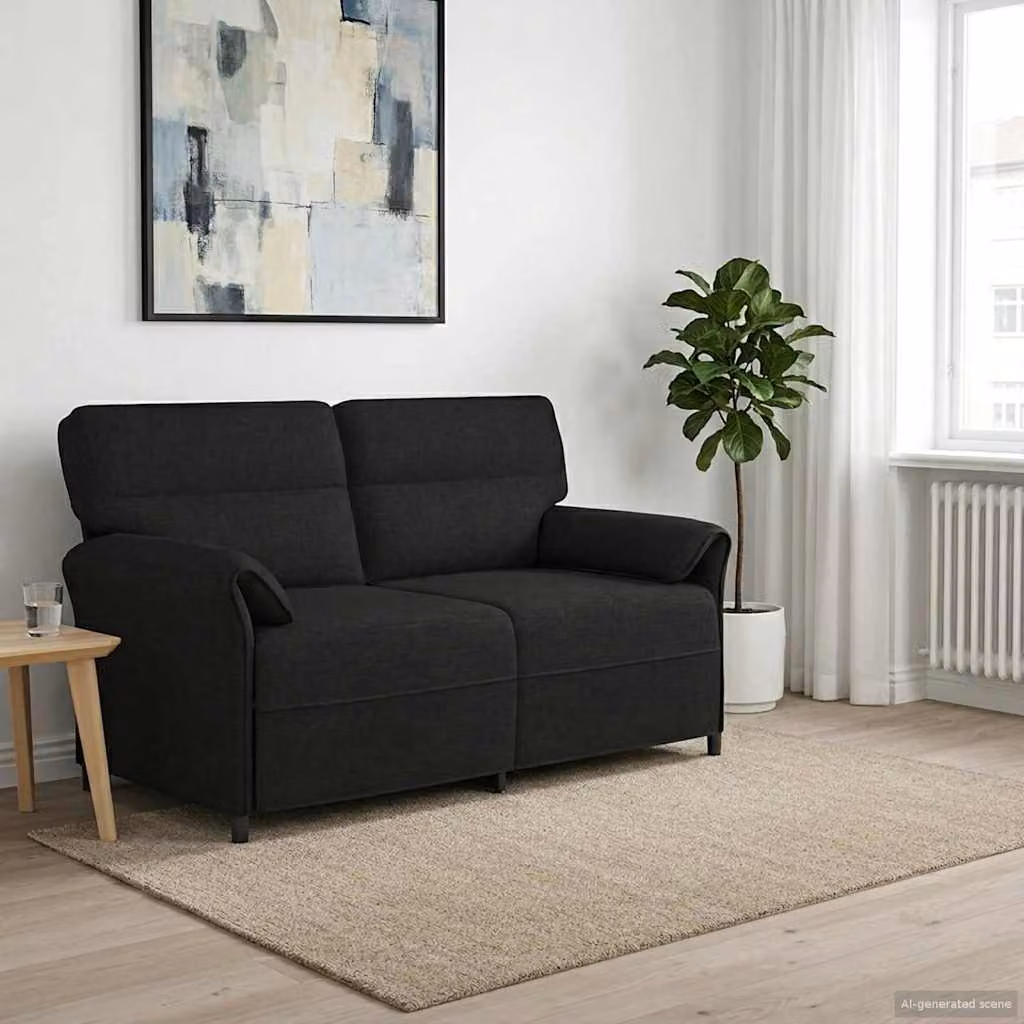 Divano moderno vidaXL rivestito in tessuto con struttura in metallo e imbottitura in schiuma, disponibile nei colori nero o antracite