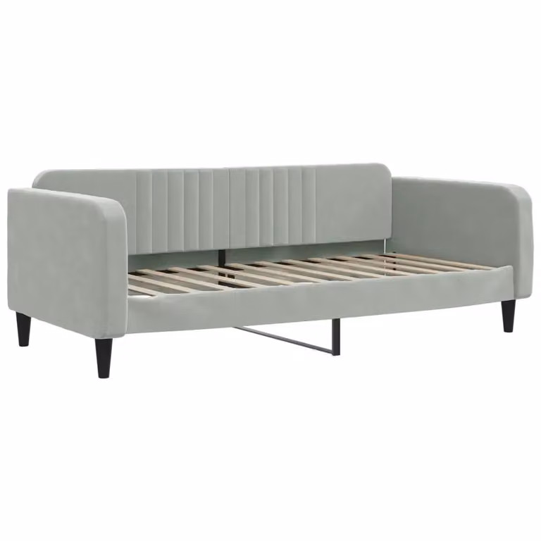 Letto moderno vidaXL con struttura imbottita in colore grigio per soggiorno o camera da letto
