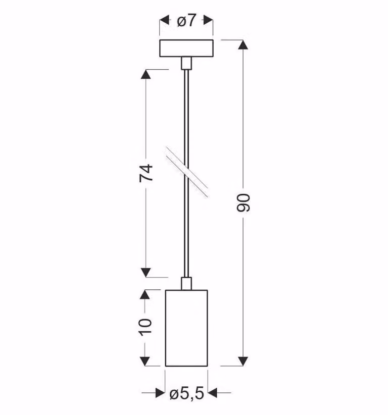 Candellux lampada a sospensione 1xGU10 25W TUBO 31-78537