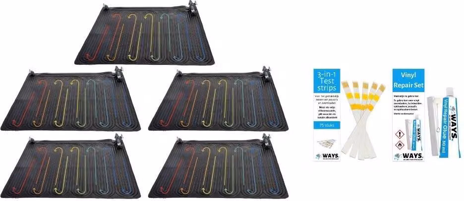 Intex - Riscaldamento piscina - 5x tappetino solare e kit di riparazione WAYS e strisce reattive