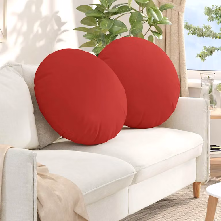 Set di 2 cuscini per seduta rotondi vidaXL in tessuto rosso, Ø 80 x 29 cm