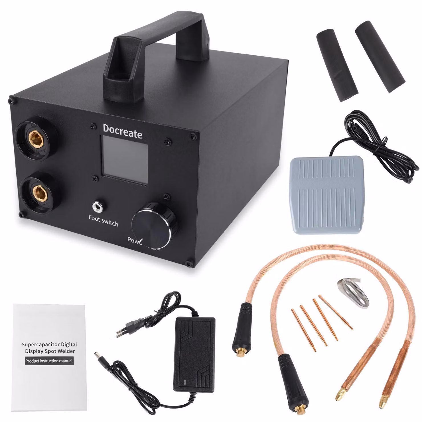 Saldatrice a punti per batterie - Spot Welder - Doppia impulsi, 250 livelli - Sistema di accumulo energia a doppio condensatore - Adatta per strisce di nichel da 0,3 mm, batterie 18650/26650 - Peso: 3,3 kg