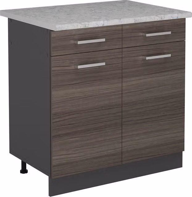 Mobiletto base per cucina R-Line Grigio nobile/Antracite 80 cm PL Marmo Vicco