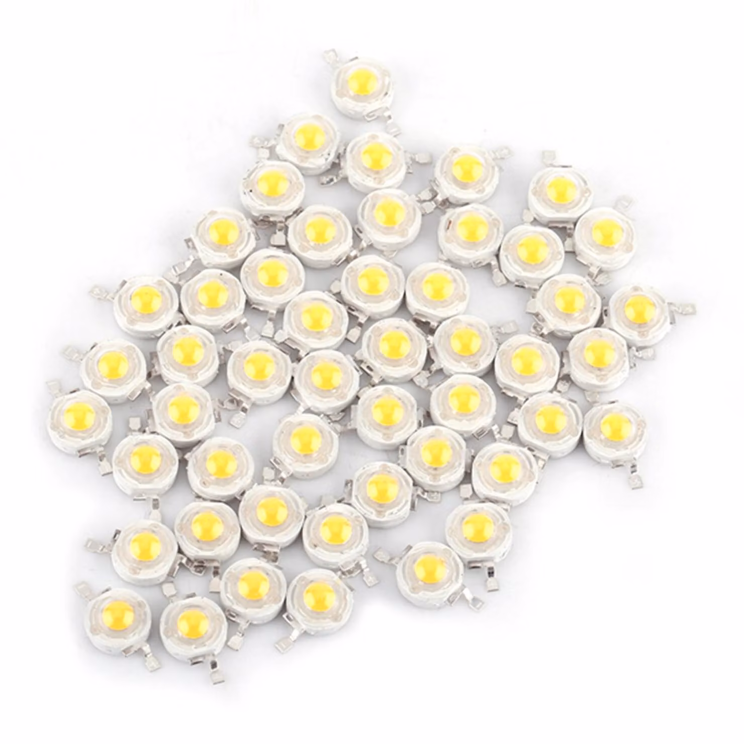 50 chip LED SMD da 1 W per proiettori, faretti, a risparmio energetico, bianco caldo