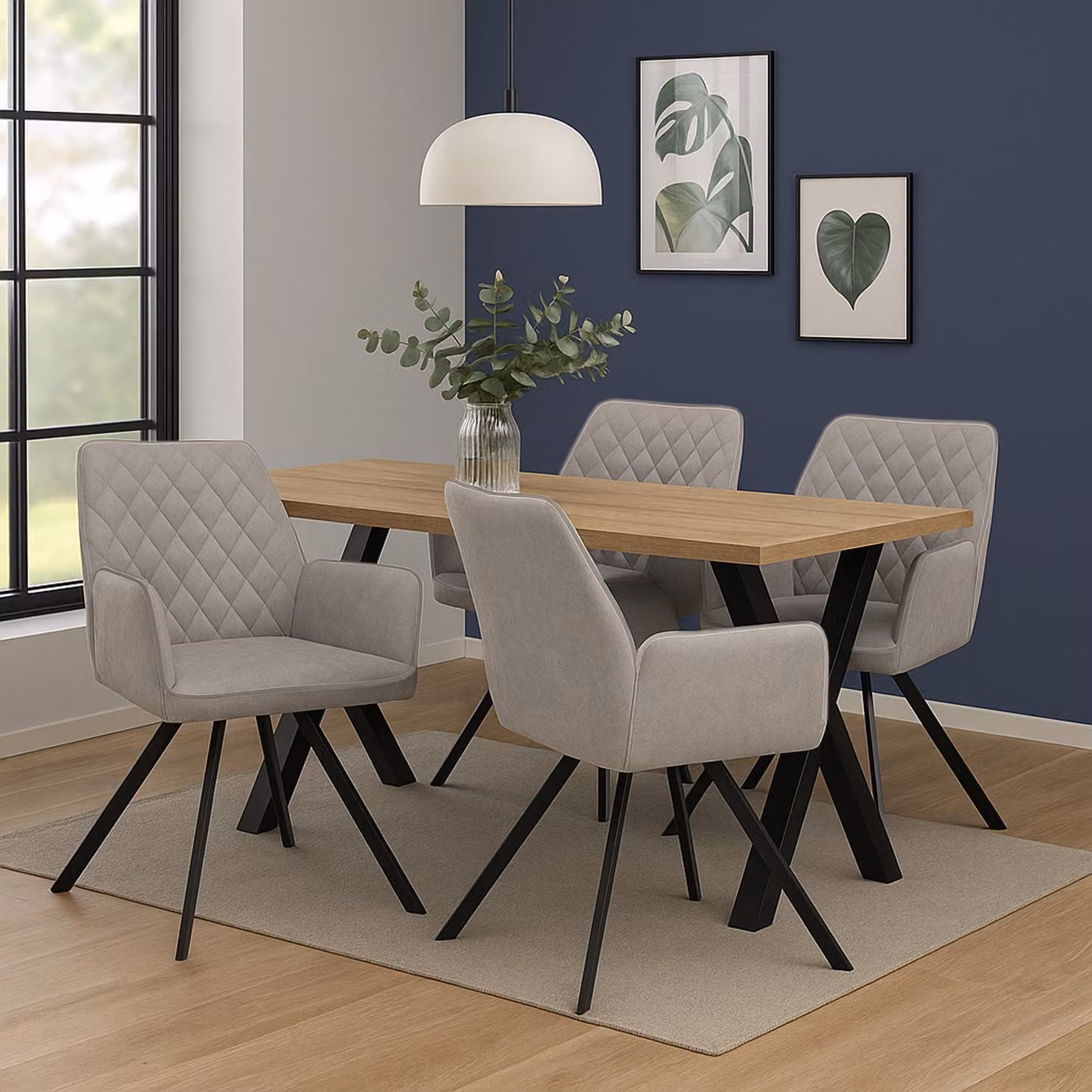 Set di 2 sedie da sala da pranzo Tumalo grigio