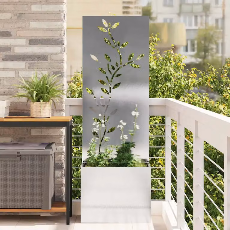 vidaXL Paravent per privacy in giardino in acciaio inossidabile Argento L/P/H: 50 x 32 x 150 cm