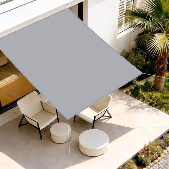 Schermo ombreggiante di dimensioni 1,5x2 metri, impermeabile, con protezione UV, colore grigio, ideale per giardino e terrazza