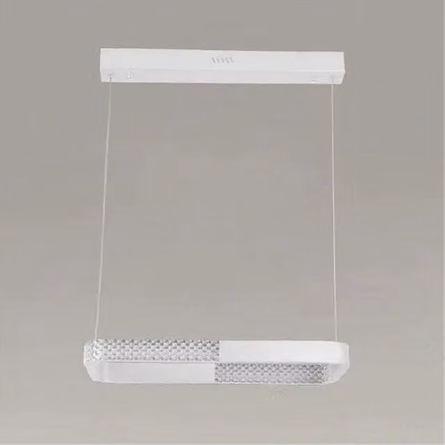 Lampadario a sospensione LED Trade Shop Traesio rettangolare bianco cristallo con telecomando e regolazione intensità luce 24W