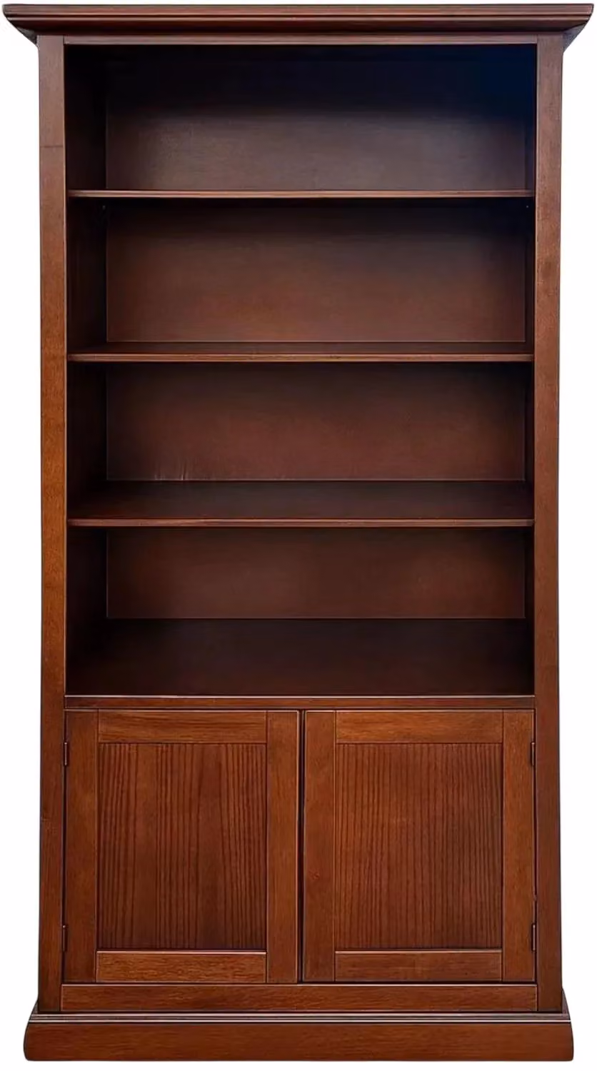 Libreria arte povera con 2 ante in legno Mobili 2G colore noce L 90 cm, P 41 cm, H 186 cm – 3