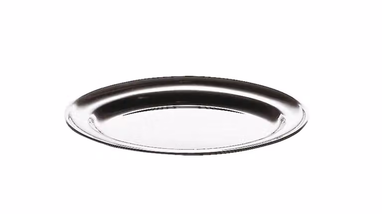 Vassoio Ovale Con Bordo Cm 40 Inox