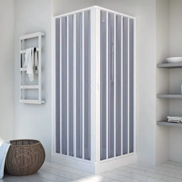 Box Doccia Angolare FORTE mod. Energy Centrale in PVC Bianco e Multicolore L/P/H: 100 x 100 x 185 cm