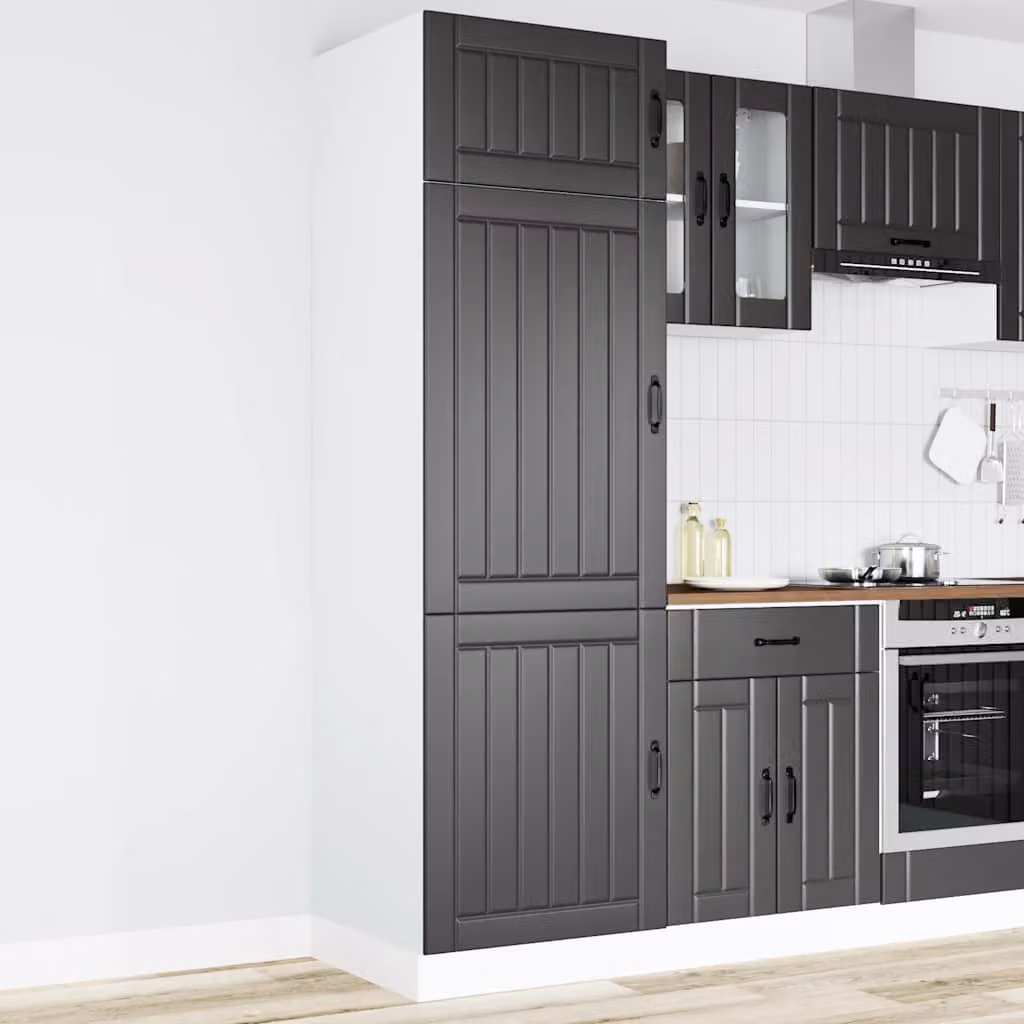 vidaXL Armadio da Cucina Lucca Nero in Legno Multistrato