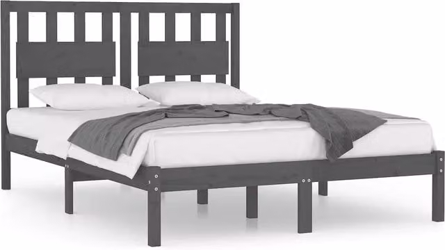 Letto matrimoniale Design In in legno massello di pino grigio L/P: 200 x 200 cm – 1