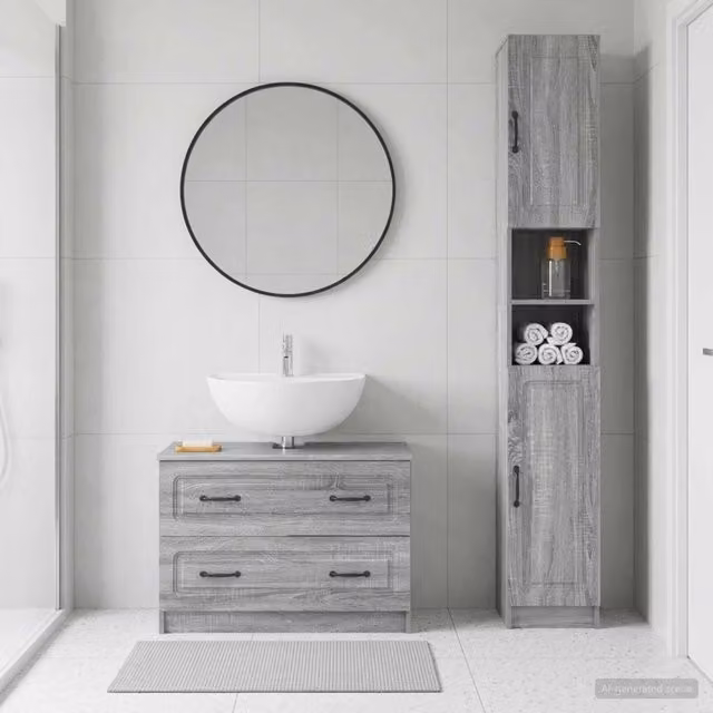 Set di Armadi da Bagno da 2 Pezzi UTRECHT Sonoma grigio 3417573