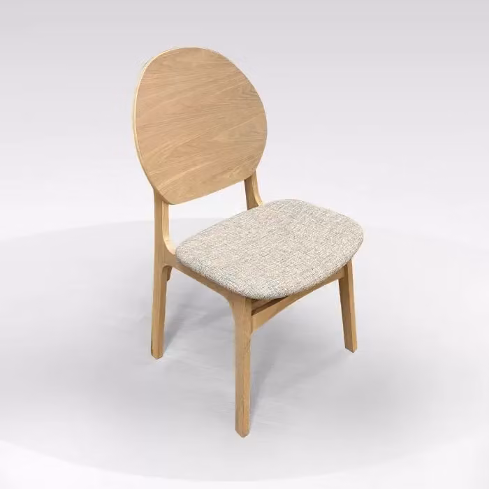 Set di 2 sedie design Mobili 2G in legno di pino naturale e tessuto grigio L: 51 cm, P: 55,5 cm, H: 89 cm