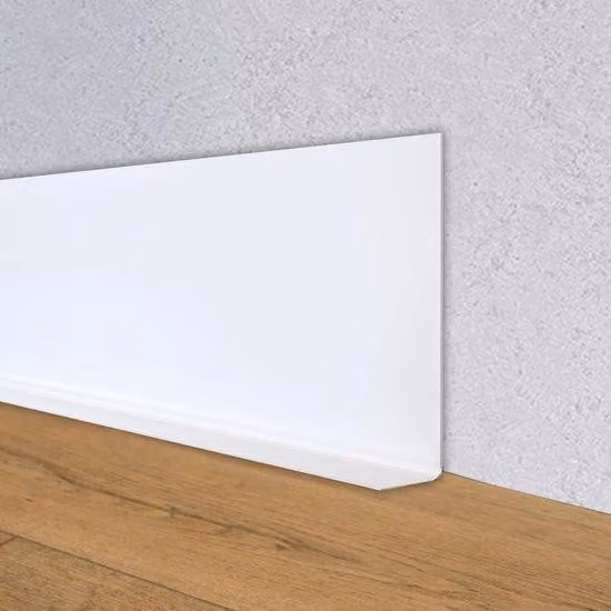 Profilo adesivo in PVC 100 x 12 mm - flessibile - per bagni e cucine - bianco - lunghezza 18 m, larghezza 10 cm