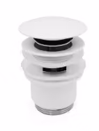 Piletta click-clack REMER con troppo pieno in ottone - Bianco Opaco