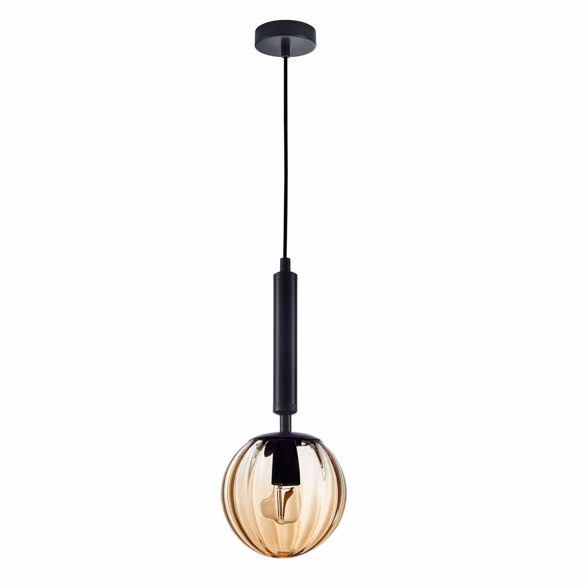 Lampada a sospensione Ravena nero-miele 1xE27x40W in vetro, dimensioni: 100x20x20 cm, IP20, Italux