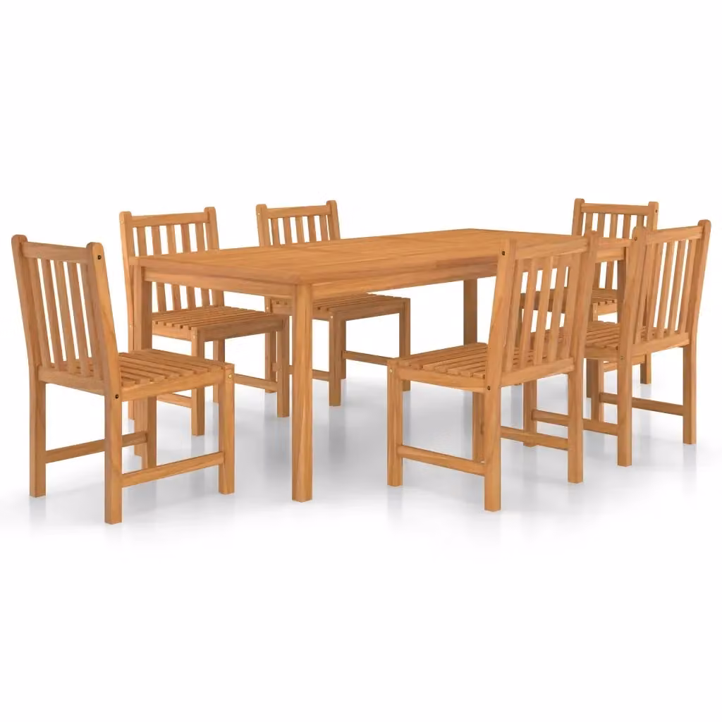Set da pranzo da giardino vidaXL in legno di teak marrone, 7 pezzi, L: 200 cm, P: 100 cm – 2