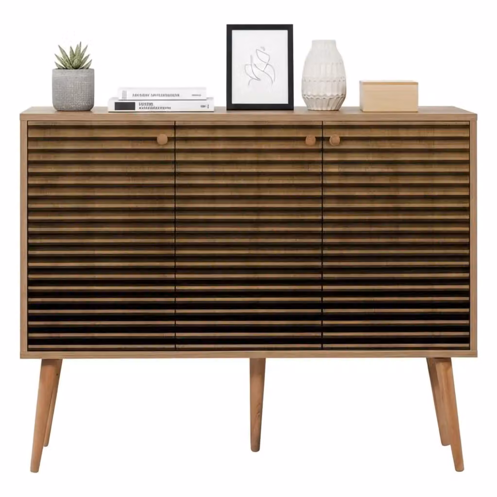Credenza DMORA Arzumia in rovere moderno per soggiorno e sala da pranzo, L: 120 cm, P: 36 cm, H: 90 cm, colore marrone – 2