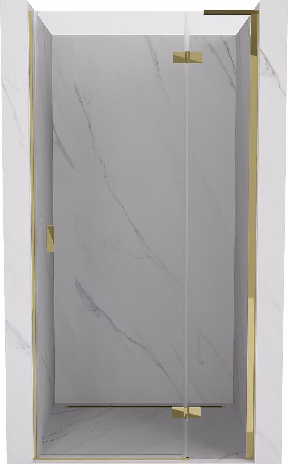 Mexen Mist-H L porta doccia a battente destra 90 cm, trasparente, dorato - 8A5L-090-000-50-00-P