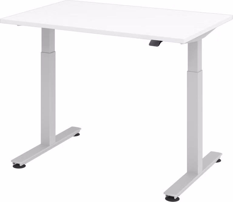Scrivania elettrica bümö XMST - Finitura: bianco, struttura: argento, dimensioni: 120 x 80 cm