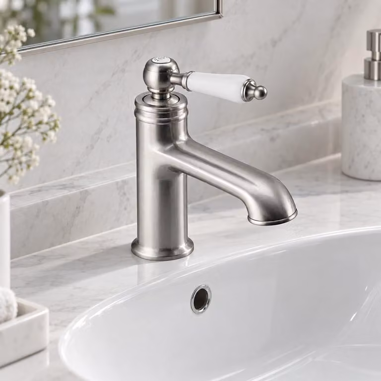 Miscelatore per lavabo in acciaio inossidabile, modello Heritage Manor, marca Aquanello
