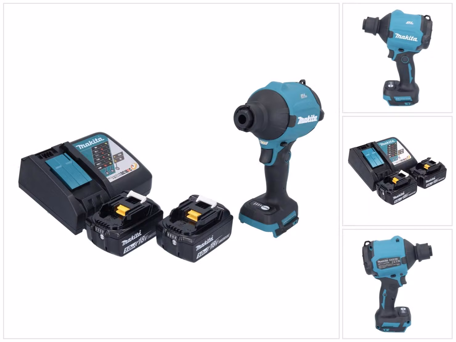 Soffiatore a batteria Makita DAS180RT 18V Brushless + 2x batterie 5.0Ah + caricabatterie