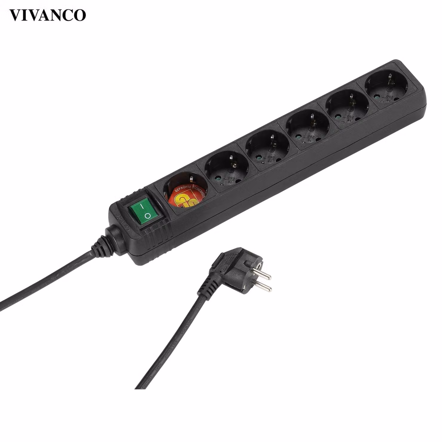 ViVanco™EBLS 6S Nero 6 prese CA 1,4 m