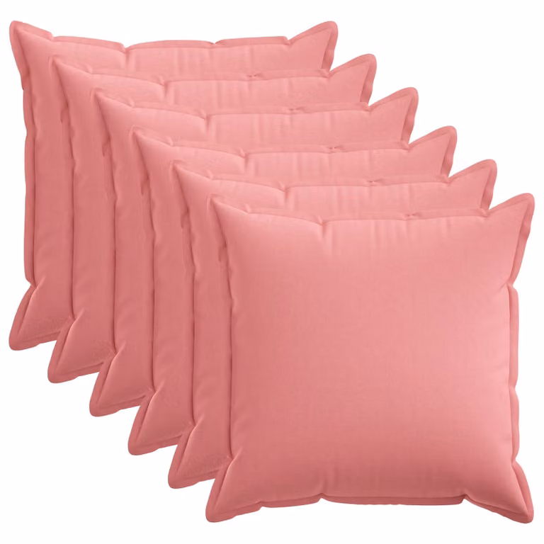 Set di 6 federe vidaXL HOUTEN rosa in poliestere, L/P: 55 x 55 cm