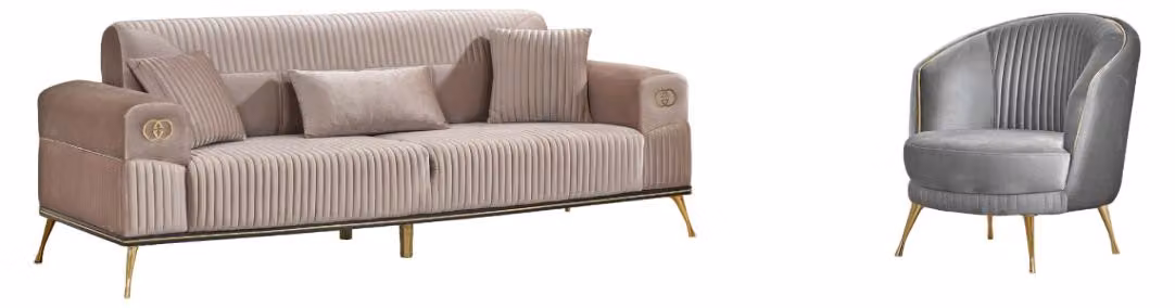 Sofagarnitur 3+1 Sitzer Couch Design Polster Modern Textil Stoff