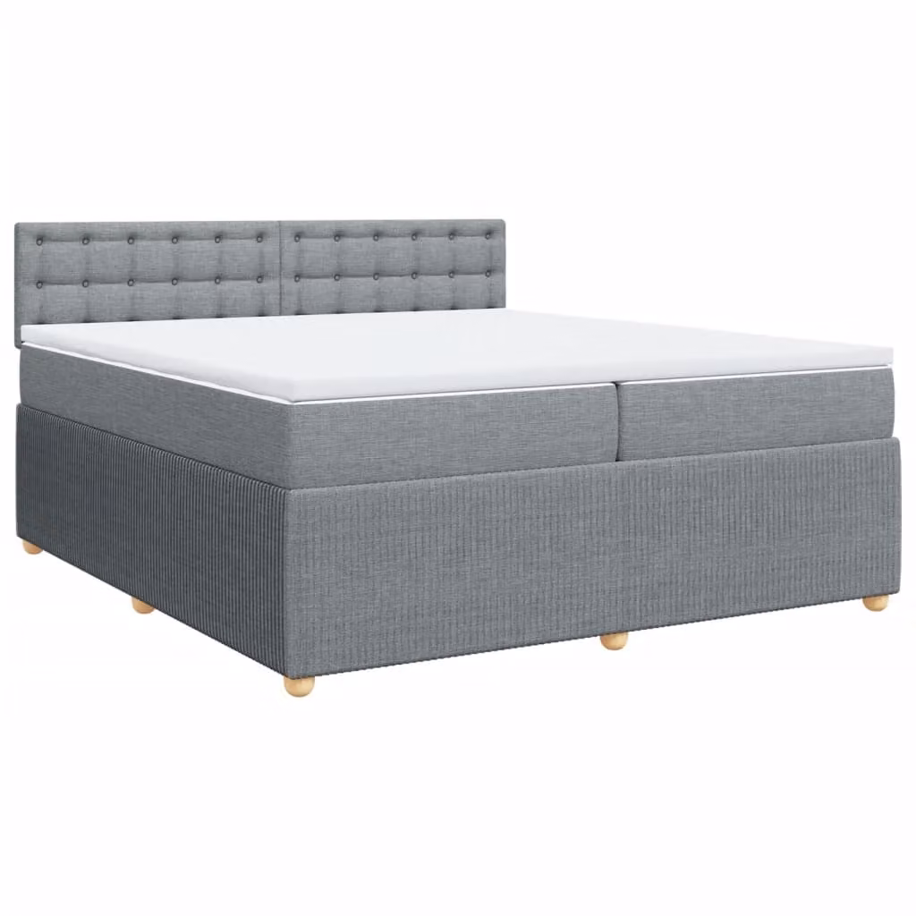 Giroletto a Molle con Materasso Grigio Chiaro 200x200cm Tessuto