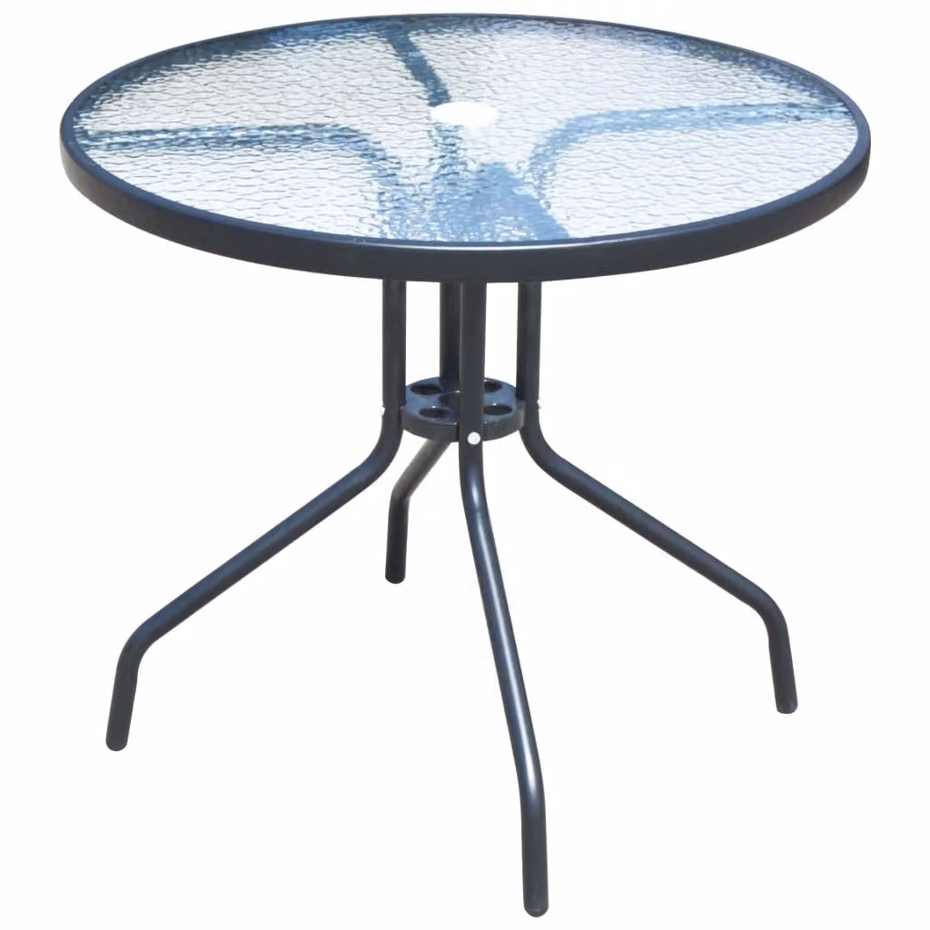Set da Pranzo da Esterno 5 pz in Acciaio Nero