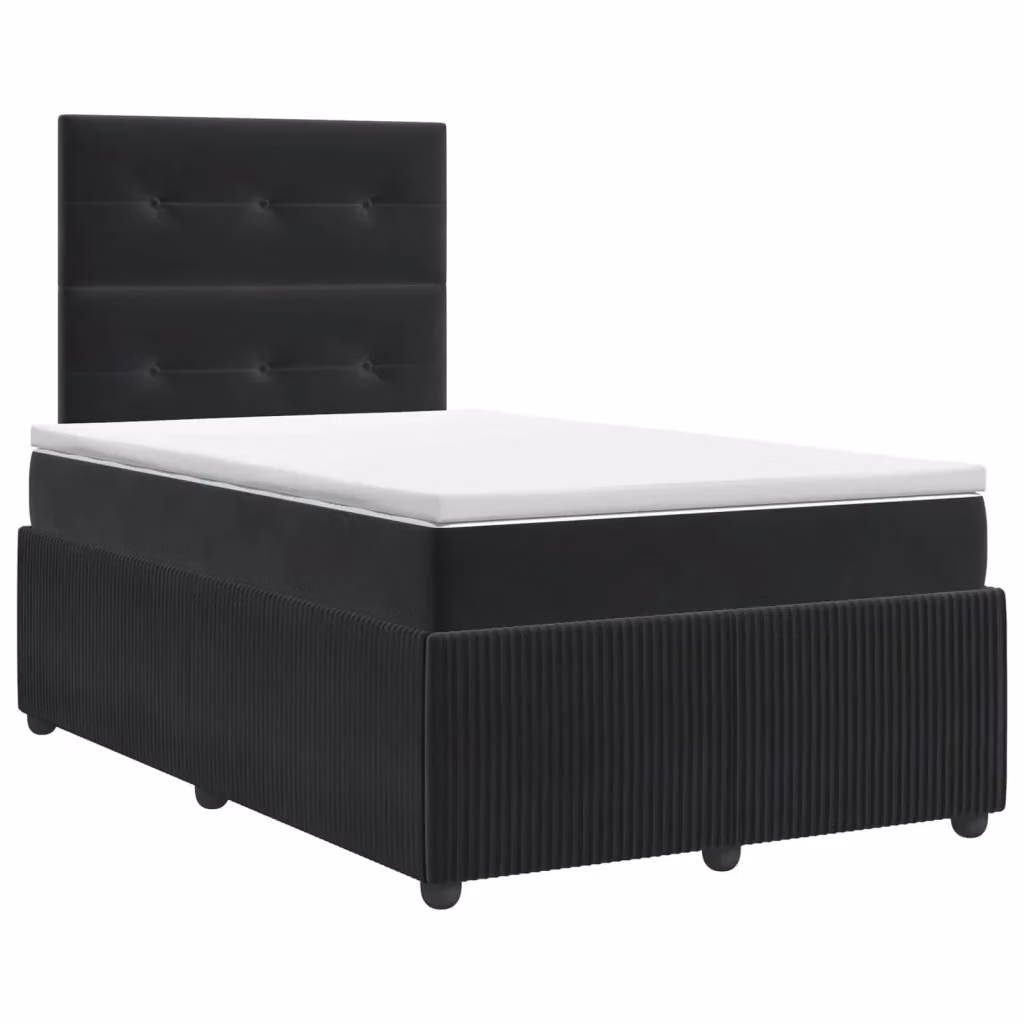 Letto box spring con materasso vidaXL in velluto nero L/P: 120 x 200 cm – 2