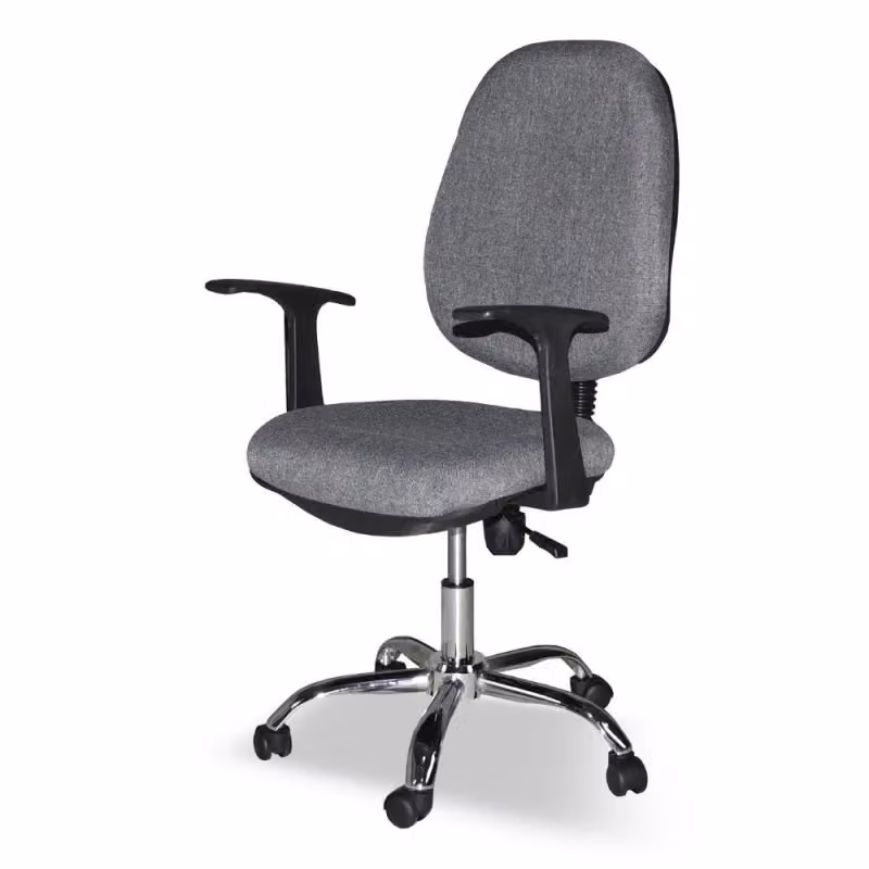 Poltrona da ufficio Effezeta Italia CR415 in tessuto grigio con struttura imbottita e braccioli – 2