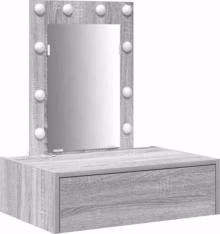 Tavolo da Trucco Grigio 60 x 40 x 70 cm Legno multistrato
