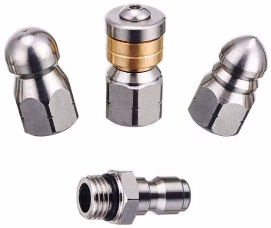 Pulitore per tubi, spruzzatore a testa rapida, set da 4 pezzi, testa di spruzzo in acciaio inossidabile, kit di riparazione
