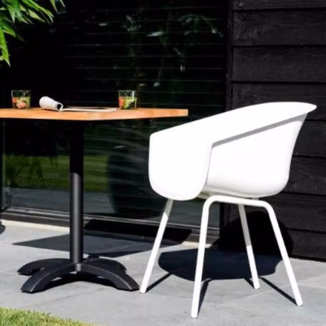 Set di 2 sedie da esterno AMALIA Element Alu HARTMAN in metallo e plastica, colore bianco opaco – 1