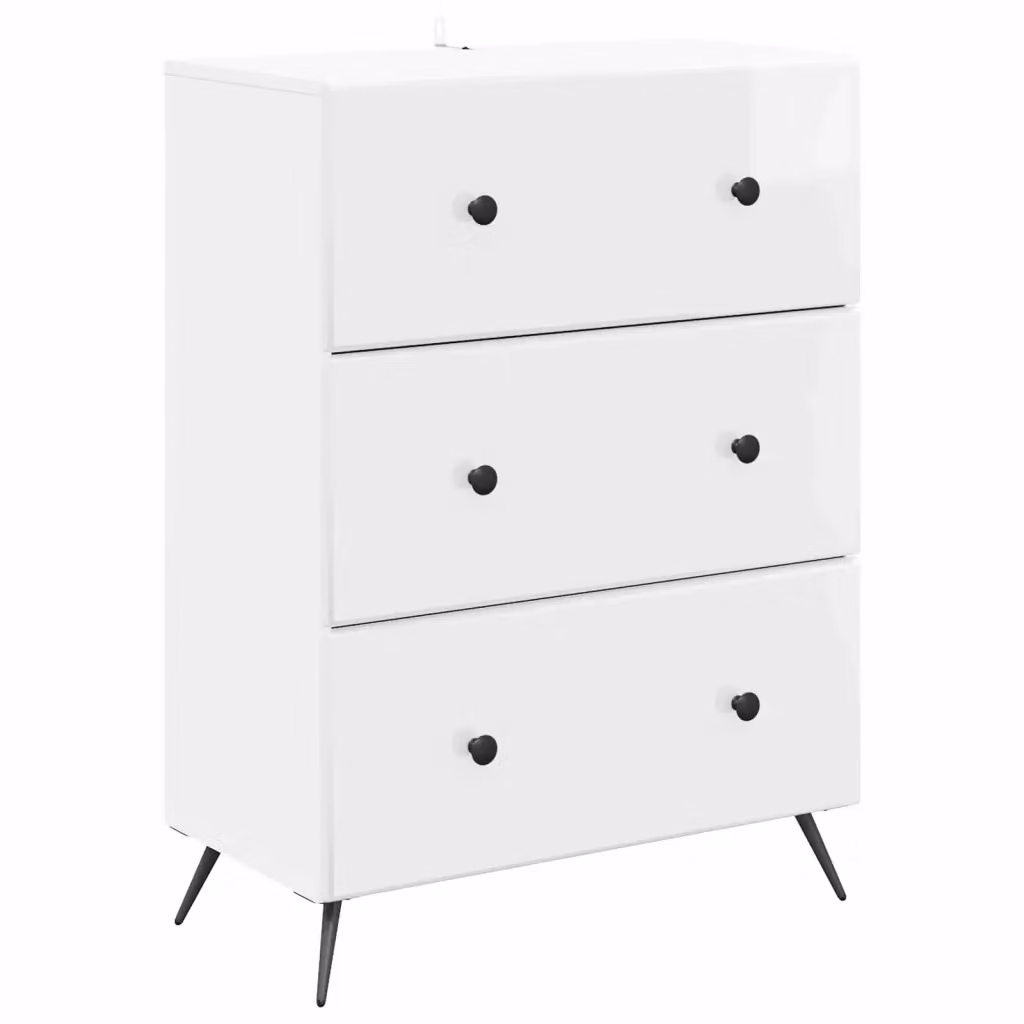 Mobile con Cassetti Moderno vidaXL Bianco in MDF e Metallo L/P/H: 66 x 34,5 x 90 cm – 2
